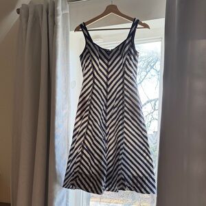 Striped Navy and White Dress
